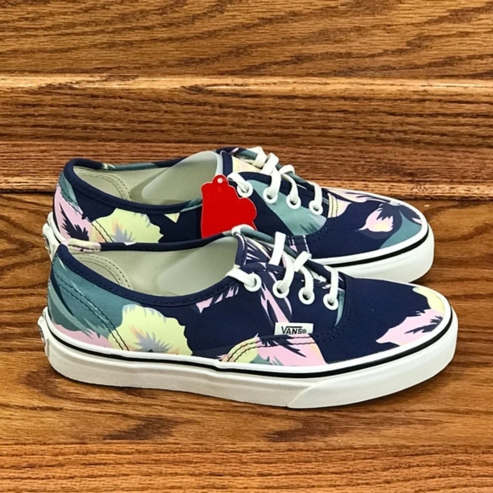 Vans Authentic Vintage Floral Navy Marshmallow Shoes - Picture 5 of 6